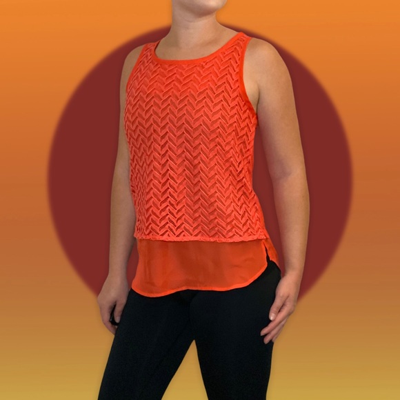 Alfred Sung Layered Tank Top with Crochet Details - Picture 2 of 8